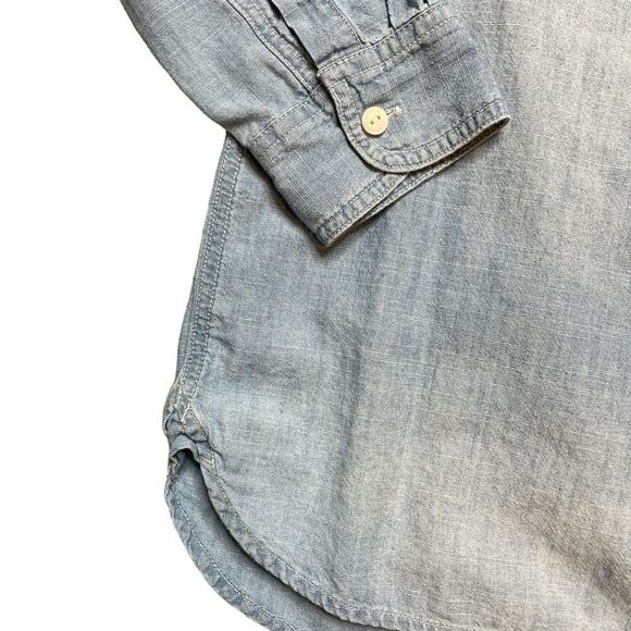 MADEWELL Chambray Classic Boyfriend Button Down Shirt Size Small - Picture 6 of 10
